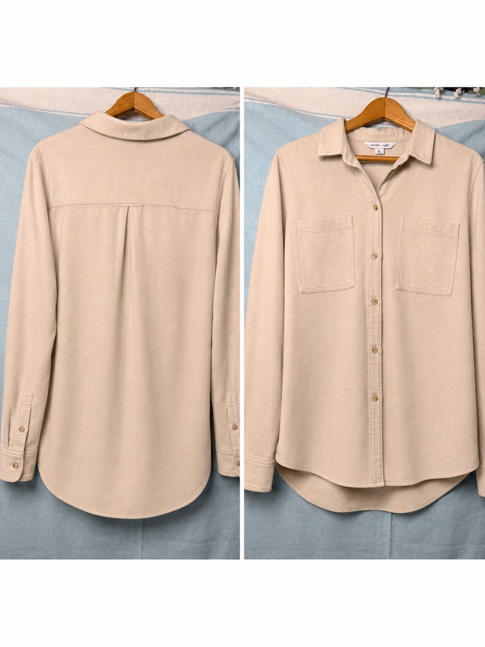 Old Navy Cream Boyfriend Shirt